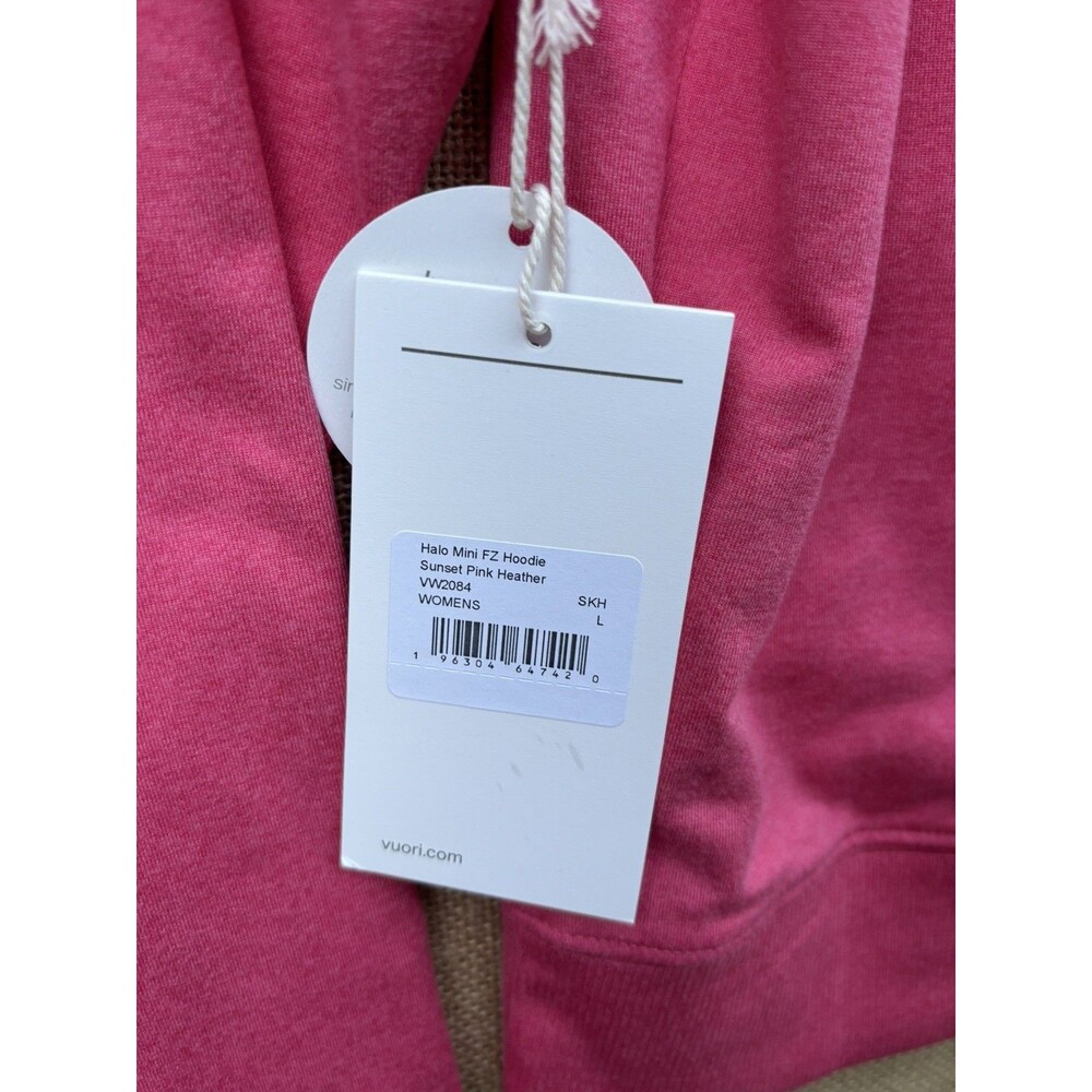 New Vuori Women's Halo Mini Full Zip Hoodie Pink Heather Sz L - Picture 13 of 13